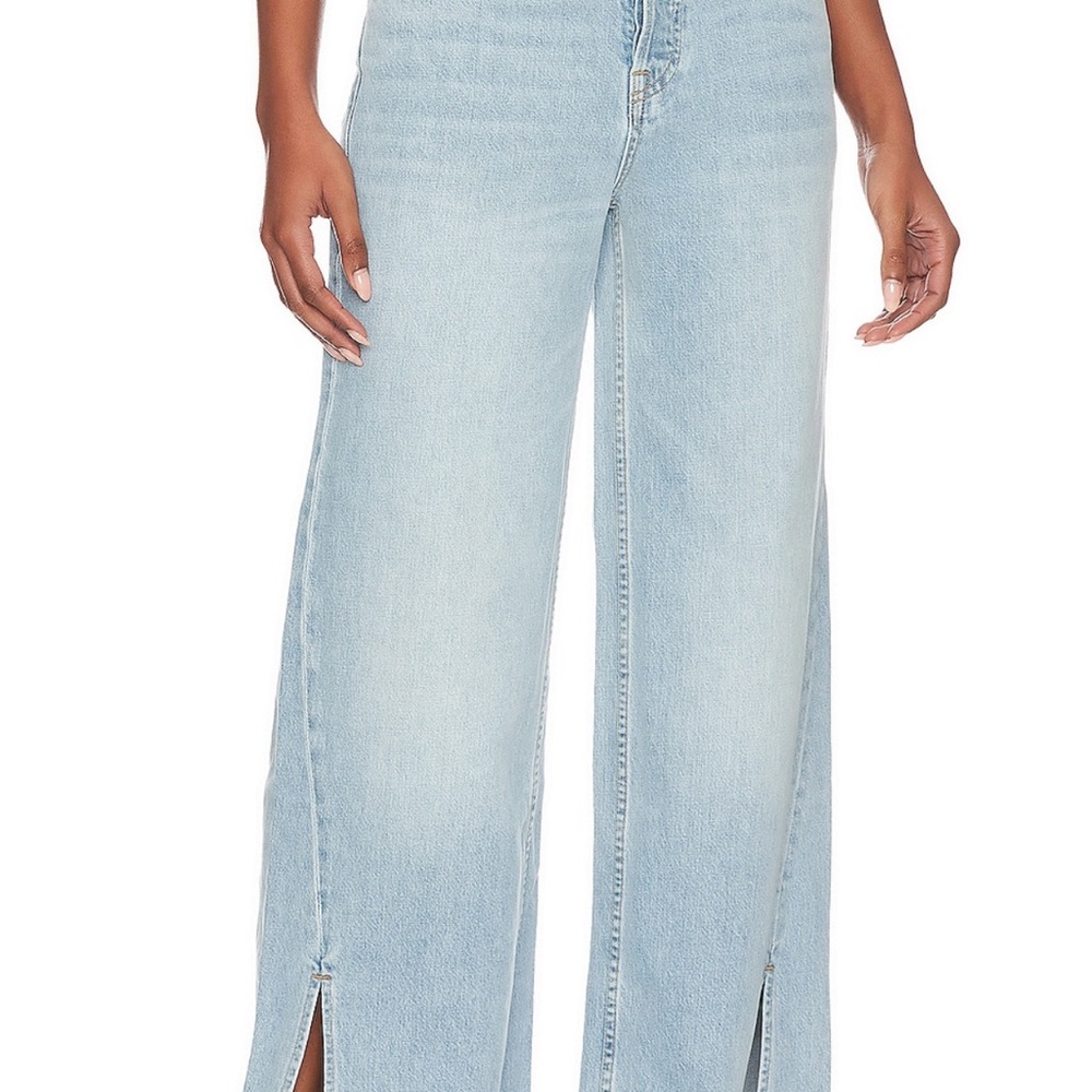 GRLFRND Markie Extra Wide Low Rise Jeans with slit